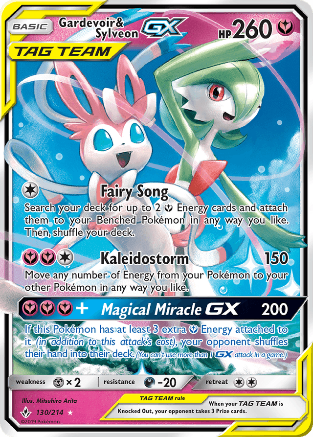 Carta Gardevoir & Sylveon-GX 130/214 do set Unbroken Bonds — Pokémon TCG | Bynx