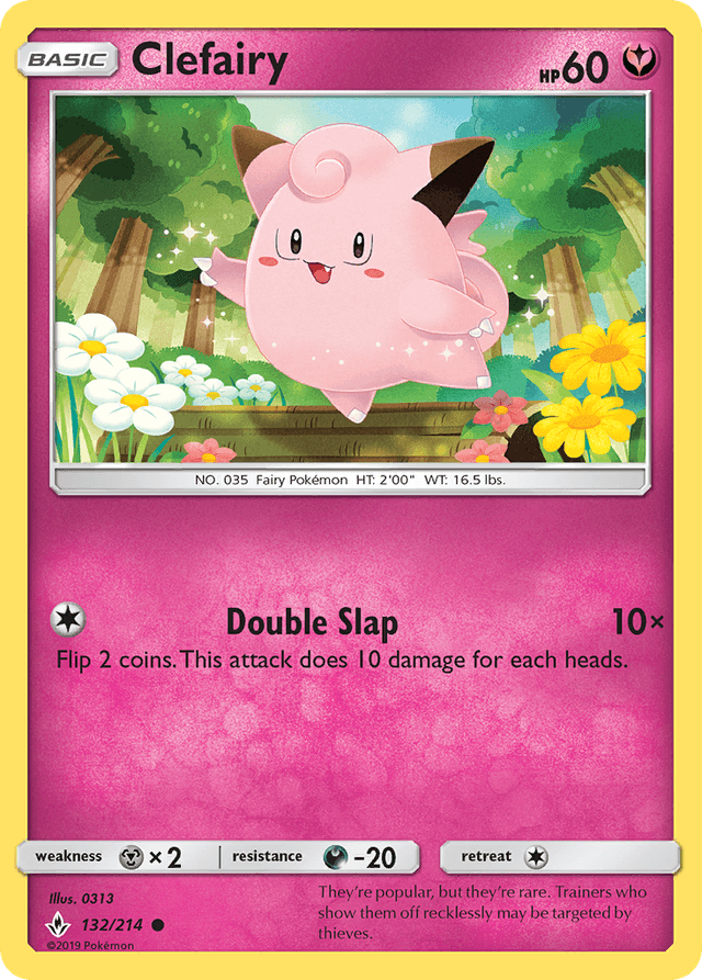 Carta Clefairy 132/214 do set Unbroken Bonds — Pokémon TCG | Bynx