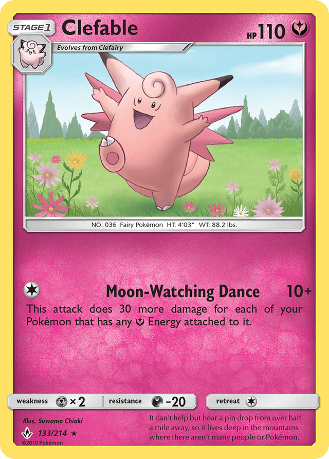 Carta Clefable 133/214 do set Unbroken Bonds — Pokémon TCG | Bynx