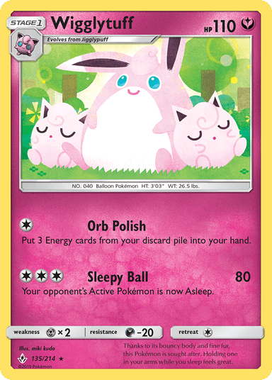 Carta Wigglytuff 135/214 do set Unbroken Bonds — Pokémon TCG | Bynx