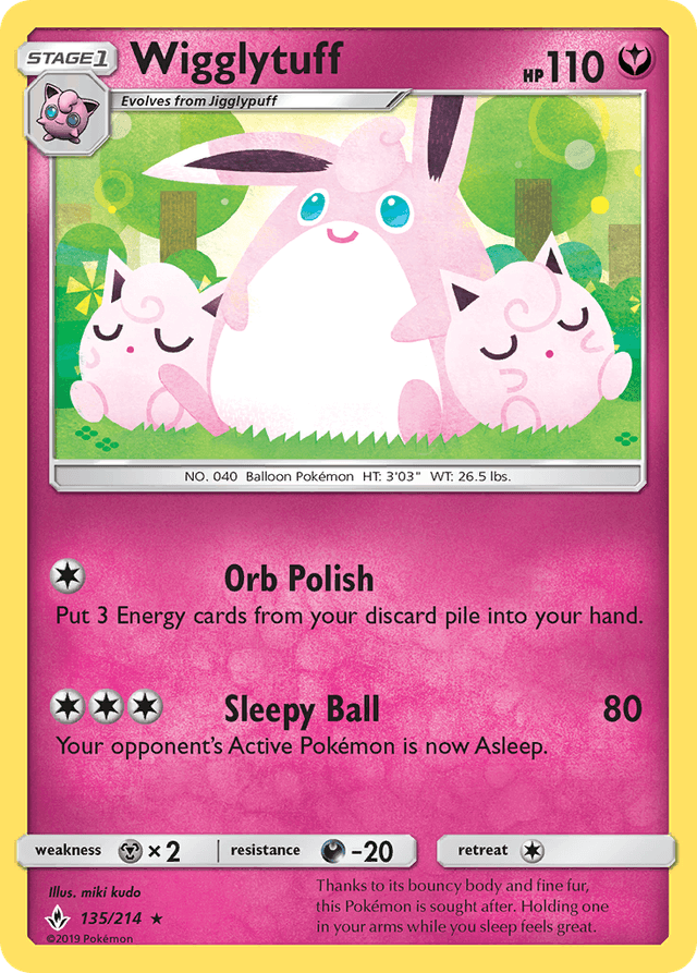Carta Wigglytuff 135/214 do set Unbroken Bonds — Pokémon TCG | Bynx