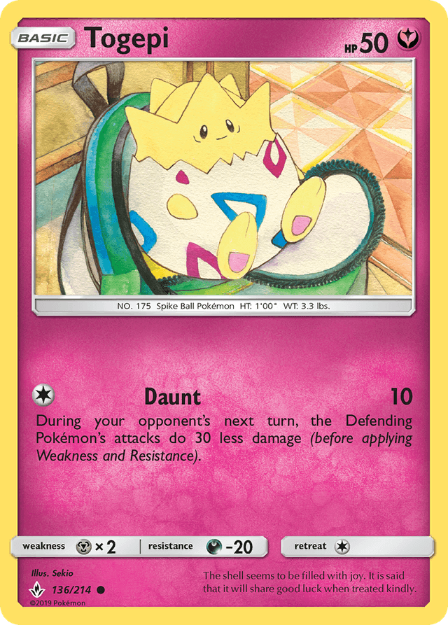 Carta Togepi 136/214 do set Unbroken Bonds — Pokémon TCG | Bynx