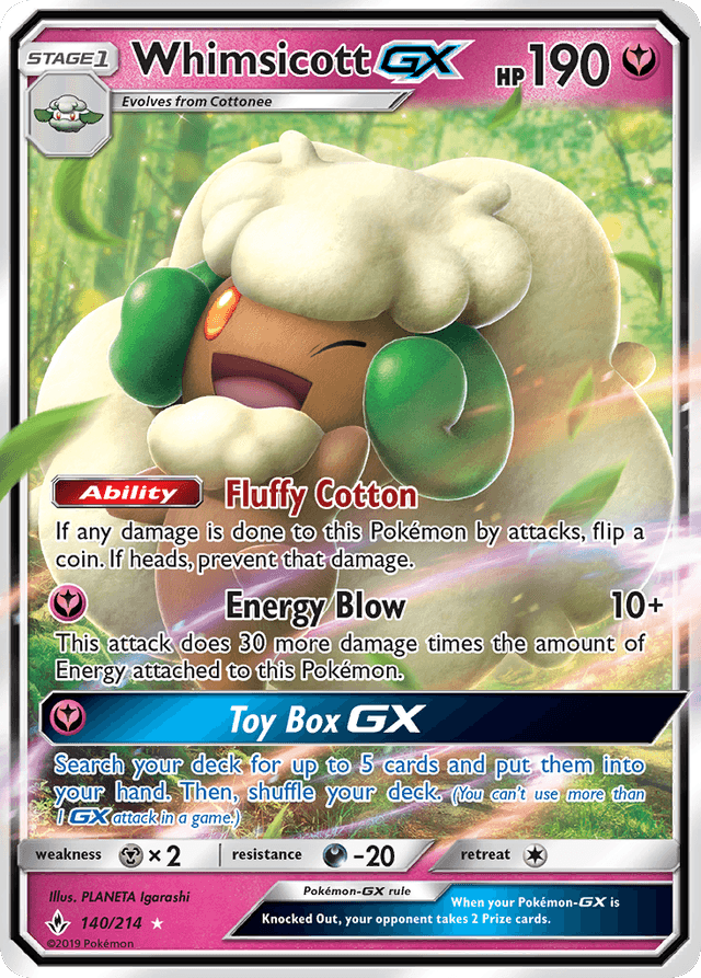 Carta Whimsicott-GX 140/214 do set Unbroken Bonds — Pokémon TCG | Bynx