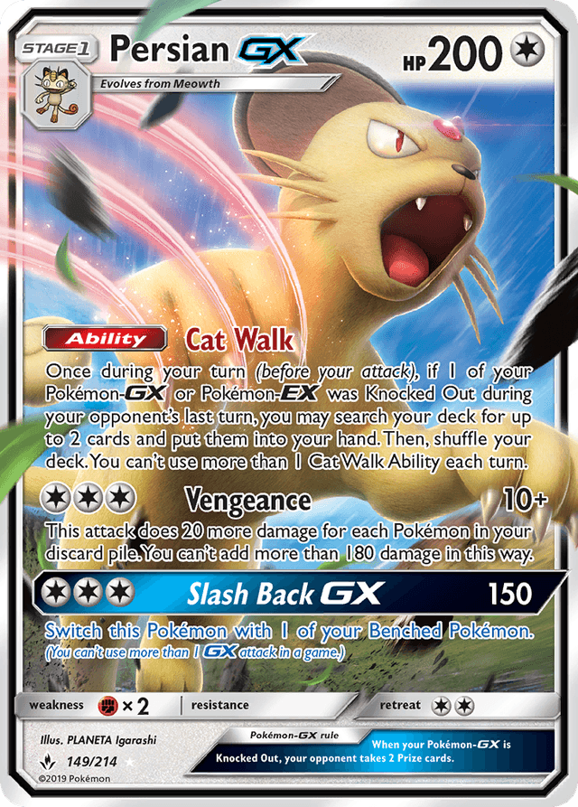 Carta Persian-GX 149/214 do set Unbroken Bonds — Pokémon TCG | Bynx