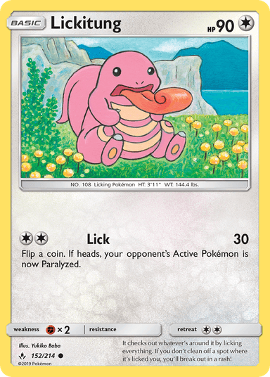 Carta Lickitung 152/214 do set Unbroken Bonds — Pokémon TCG | Bynx