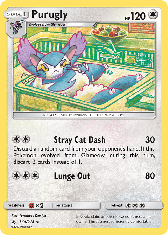 Carta Purugly 160/214 do set Unbroken Bonds — Pokémon TCG | Bynx