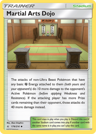 Carta Martial Arts Dojo 179/214 do set Unbroken Bonds — Pokémon TCG | Bynx