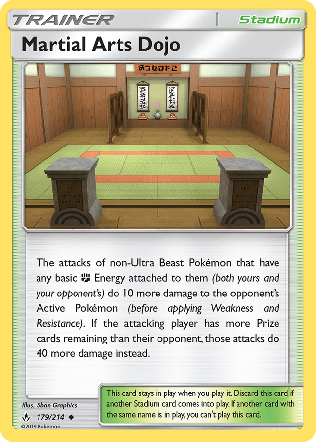 Carta Martial Arts Dojo 179/214 do set Unbroken Bonds — Pokémon TCG | Bynx
