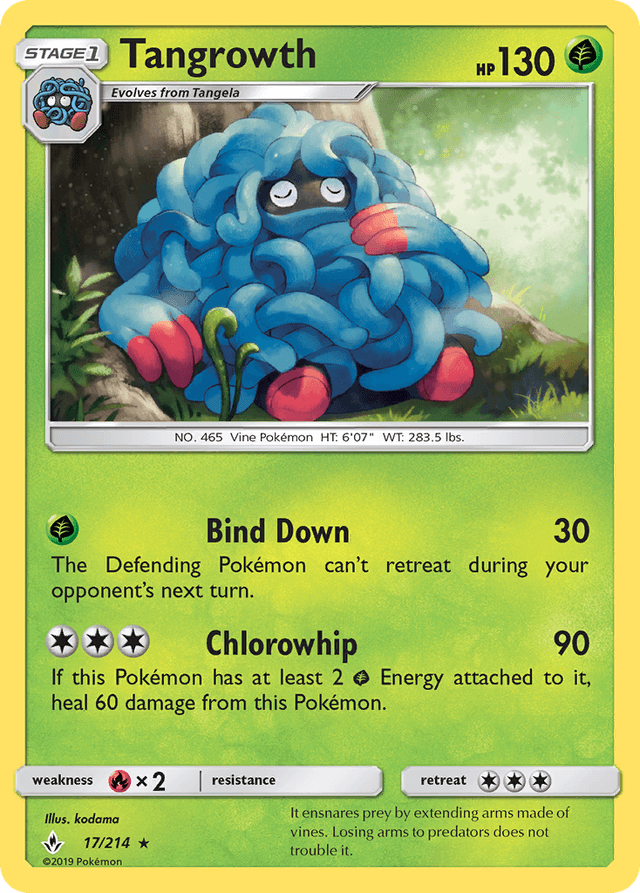 Carta Tangrowth 17/214 do set Unbroken Bonds — Pokémon TCG | Bynx