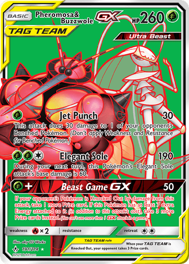 Carta Pheromosa & Buzzwole-GX 191/214 do set Unbroken Bonds — Pokémon TCG | Bynx