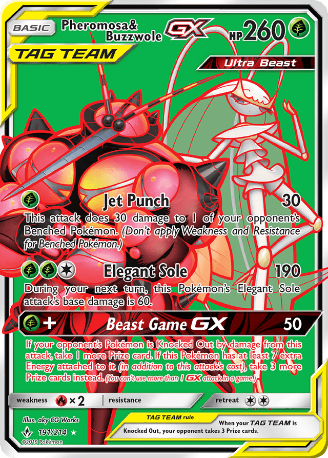 Carta Pheromosa & Buzzwole-GX 191/214 do set Unbroken Bonds — Pokémon TCG | Bynx