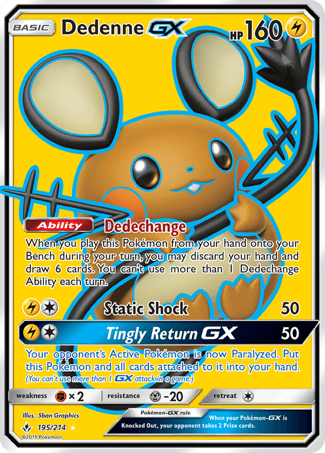Carta Dedenne-GX 195/214 do set Unbroken Bonds — Pokémon TCG | Bynx