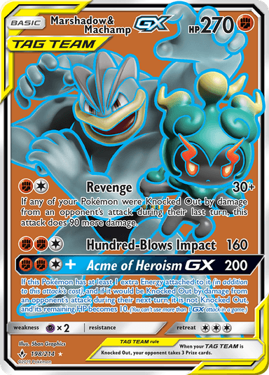Carta Marshadow & Machamp-GX 198/214 do set Unbroken Bonds — Pokémon TCG | Bynx