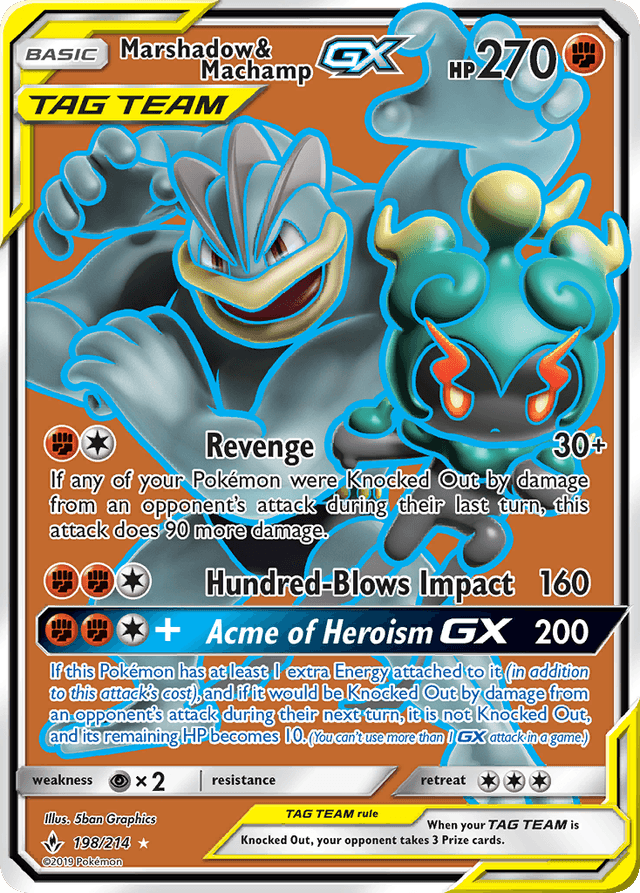 Carta Marshadow & Machamp-GX 198/214 do set Unbroken Bonds — Pokémon TCG | Bynx