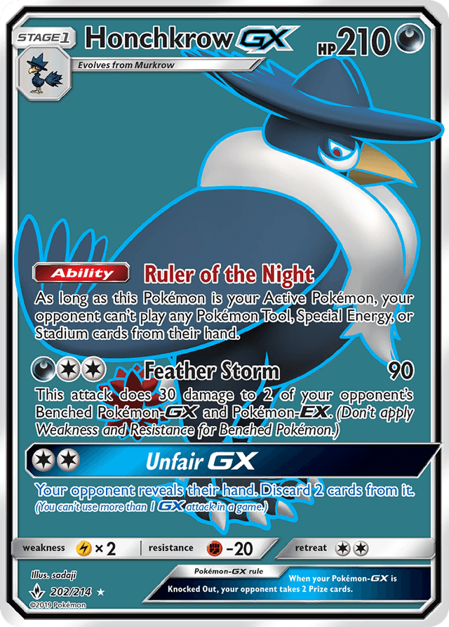 Carta Honchkrow-GX 202/214 do set Unbroken Bonds — Pokémon TCG | Bynx