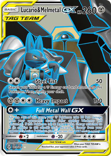 Carta Lucario & Melmetal-GX 203/214 do set Unbroken Bonds — Pokémon TCG | Bynx