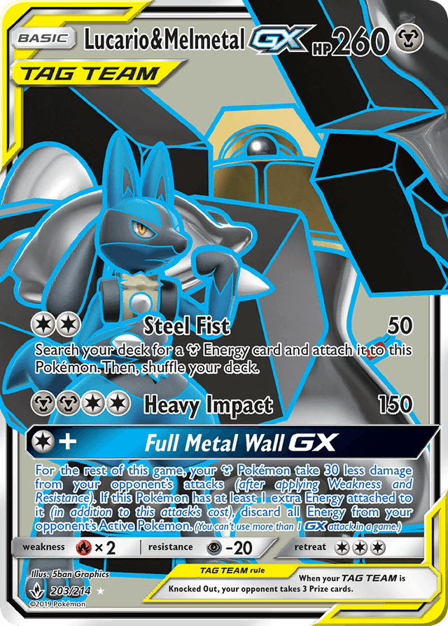 Carta Lucario & Melmetal-GX 203/214 do set Unbroken Bonds — Pokémon TCG | Bynx
