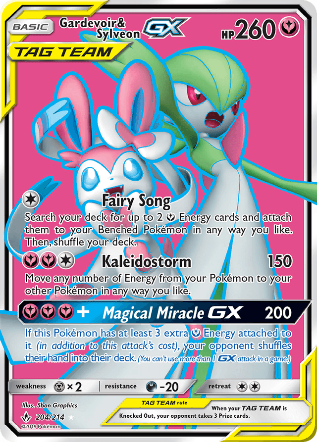 Carta Gardevoir & Sylveon-GX 204/214 do set Unbroken Bonds — Pokémon TCG | Bynx