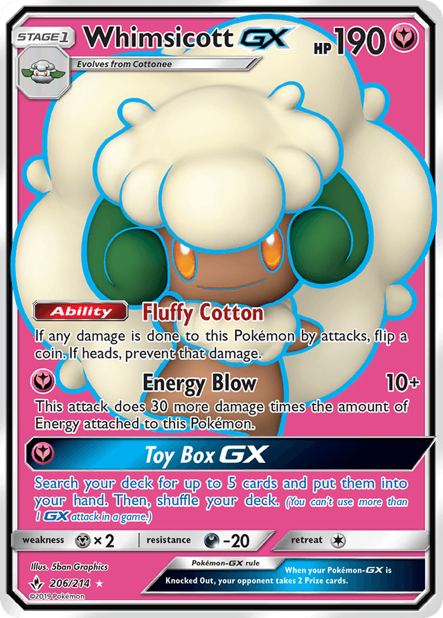 Carta Whimsicott-GX 206/214 do set Unbroken Bonds — Pokémon TCG | Bynx