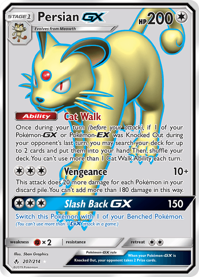 Carta Persian-GX 207/214 do set Unbroken Bonds — Pokémon TCG | Bynx