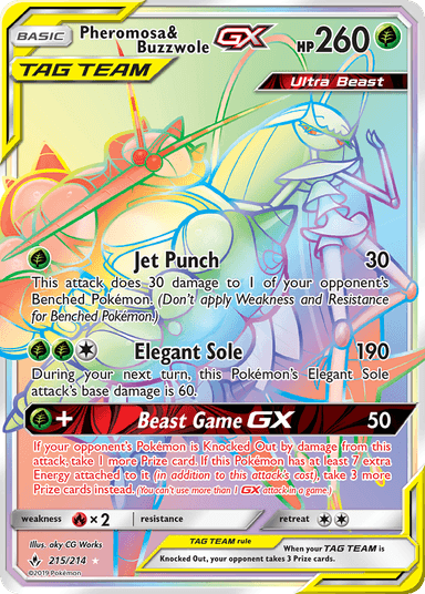 Carta Pheromosa & Buzzwole-GX 215/214 do set Unbroken Bonds — Pokémon TCG | Bynx