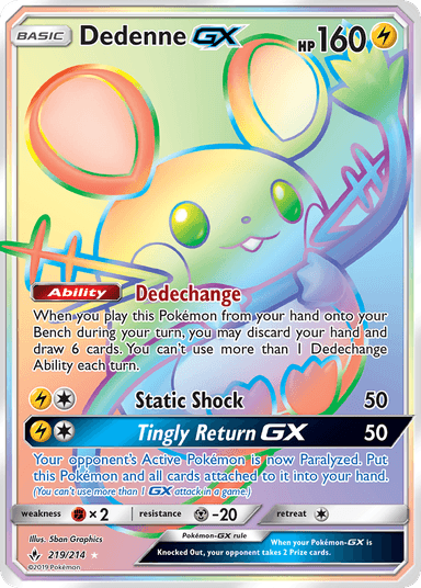 Carta Dedenne-GX 219/214 do set Unbroken Bonds — Pokémon TCG | Bynx