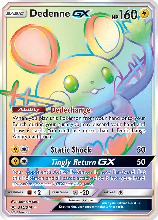 Carta Dedenne-GX 219/214 do set Unbroken Bonds — Pokémon TCG | Bynx