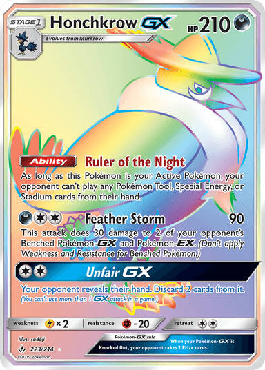 Carta Honchkrow-GX 223/214 do set Unbroken Bonds — Pokémon TCG | Bynx