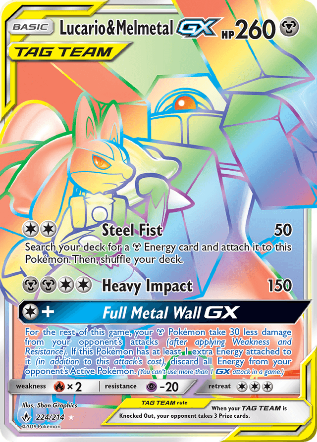 Carta Lucario & Melmetal-GX 224/214 do set Unbroken Bonds — Pokémon TCG | Bynx