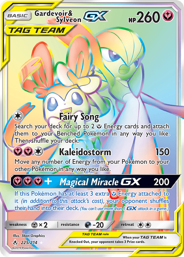 Carta Gardevoir & Sylveon-GX 225/214 do set Unbroken Bonds — Pokémon TCG | Bynx
