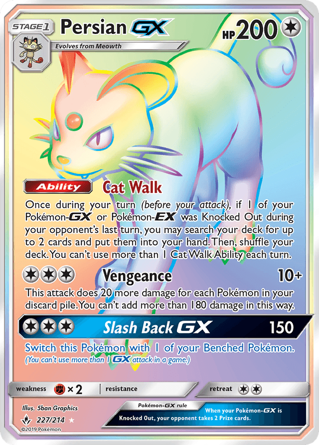 Carta Persian-GX 227/214 do set Unbroken Bonds — Pokémon TCG | Bynx