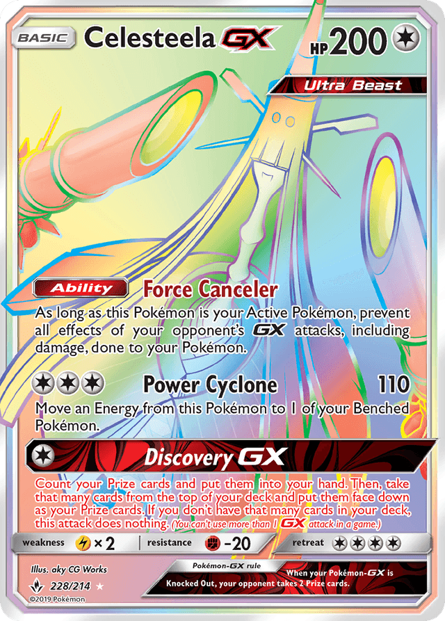 Carta Celesteela-GX 228/214 do set Unbroken Bonds — Pokémon TCG | Bynx
