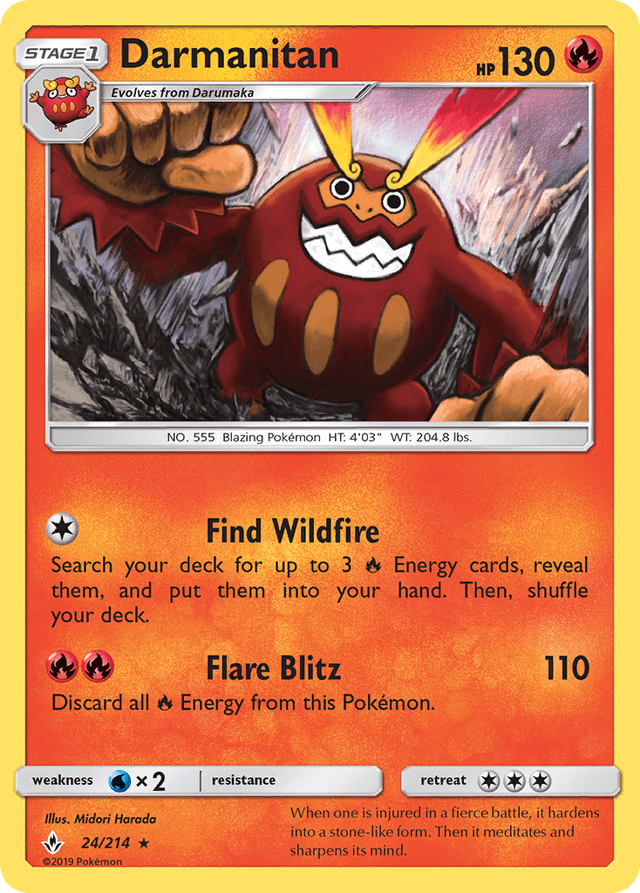 Carta Darmanitan 24/214 do set Unbroken Bonds — Pokémon TCG | Bynx