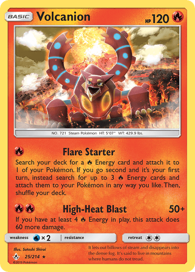 Carta Volcanion 25/214 do set Unbroken Bonds — Pokémon TCG | Bynx