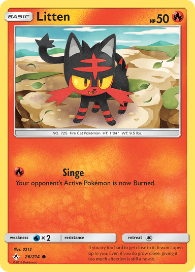 Carta Litten 26/214 do set Unbroken Bonds — Pokémon TCG | Bynx