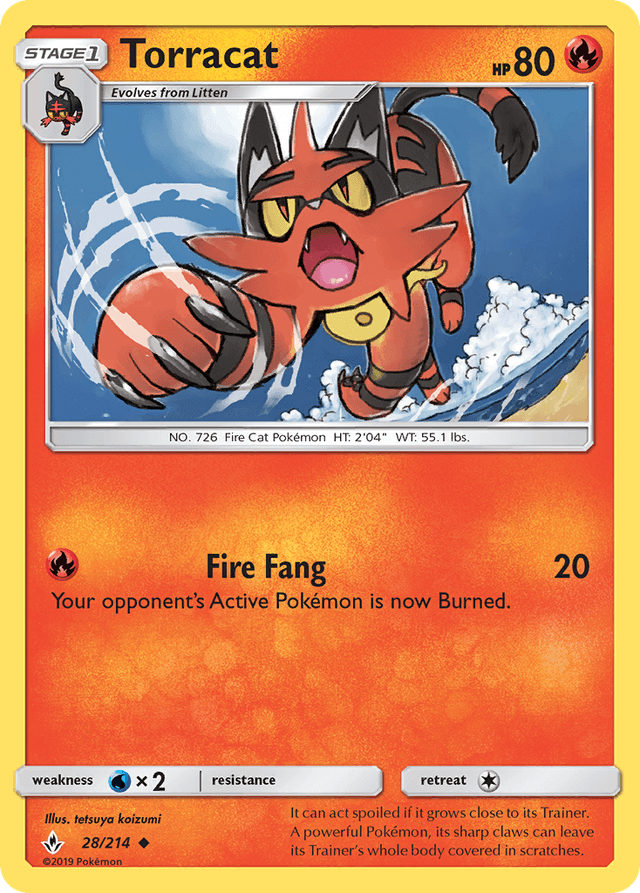 Carta Torracat 28/214 do set Unbroken Bonds — Pokémon TCG | Bynx