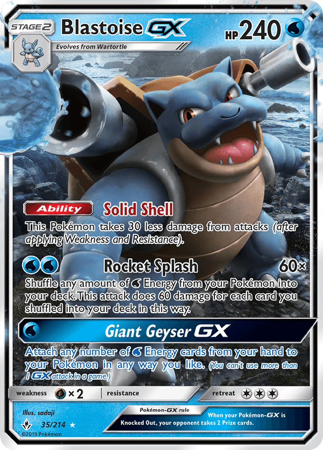Carta Blastoise-GX 35/214 do set Unbroken Bonds — Pokémon TCG | Bynx