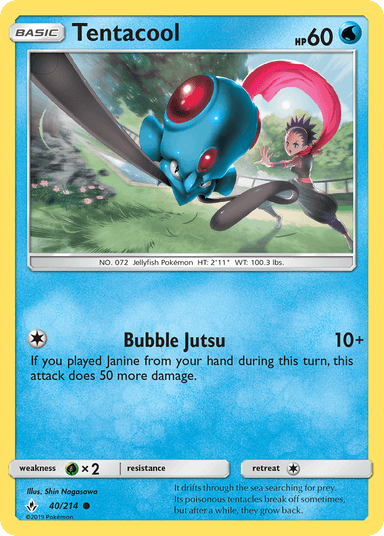 Carta Tentacool 40/214 do set Unbroken Bonds — Pokémon TCG | Bynx