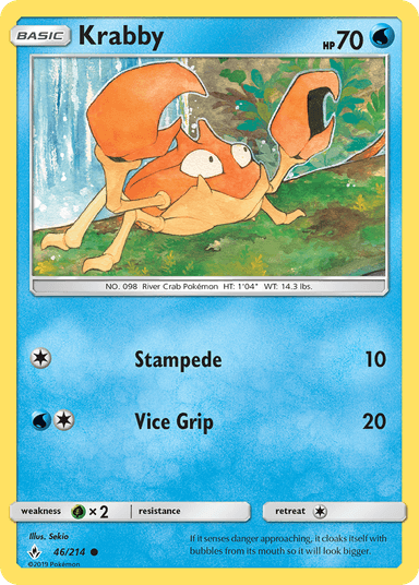 Carta Krabby 46/214 do set Unbroken Bonds — Pokémon TCG | Bynx