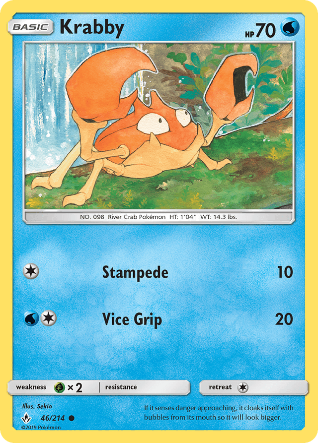 Carta Krabby 46/214 do set Unbroken Bonds — Pokémon TCG | Bynx