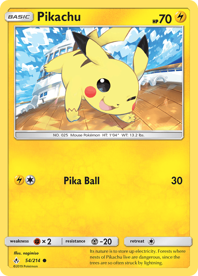 Carta Pikachu 54/214 do set Unbroken Bonds — Pokémon TCG | Bynx