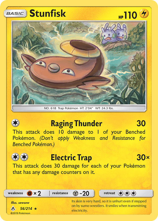 Carta Stunfisk 56/214 do set Unbroken Bonds — Pokémon TCG | Bynx