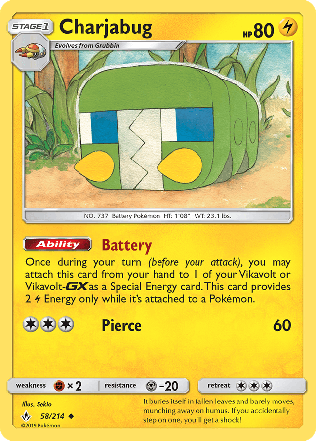 Carta Charjabug 58/214 do set Unbroken Bonds — Pokémon TCG | Bynx