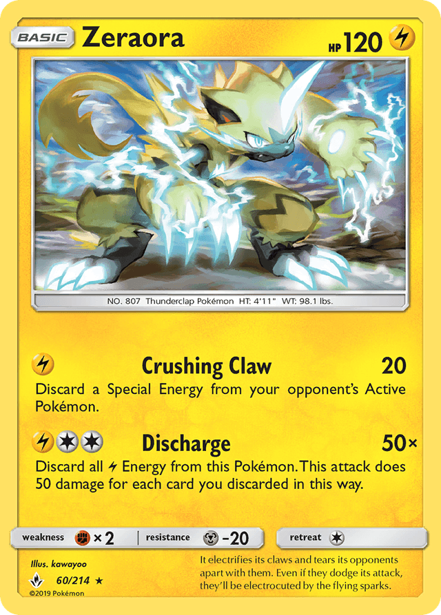 Carta Zeraora 60/214 do set Unbroken Bonds — Pokémon TCG | Bynx