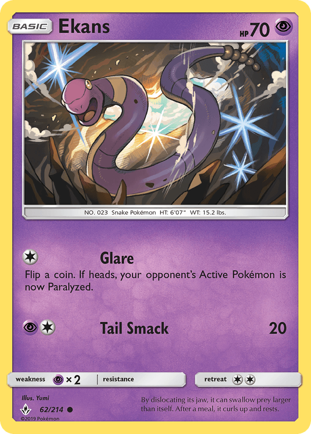 Carta Ekans 62/214 do set Unbroken Bonds — Pokémon TCG | Bynx