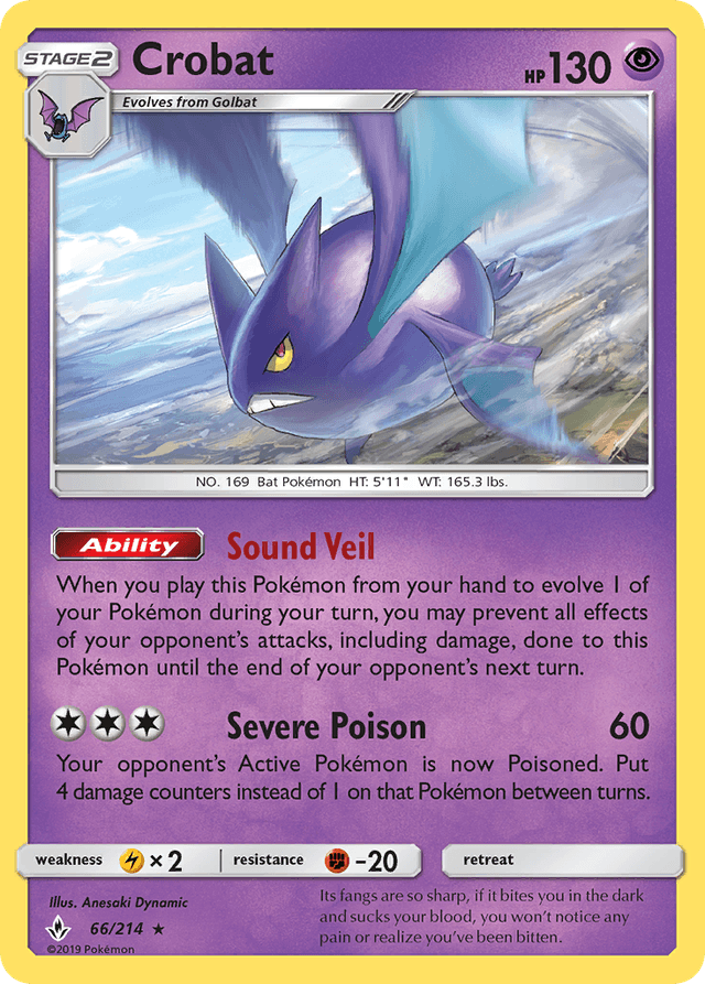 Carta Crobat 66/214 do set Unbroken Bonds — Pokémon TCG | Bynx