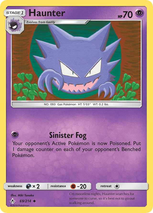 Carta Haunter 69/214 do set Unbroken Bonds — Pokémon TCG | Bynx