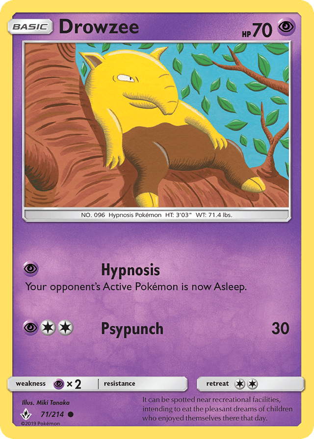 Carta Drowzee 71/214 do set Unbroken Bonds — Pokémon TCG | Bynx