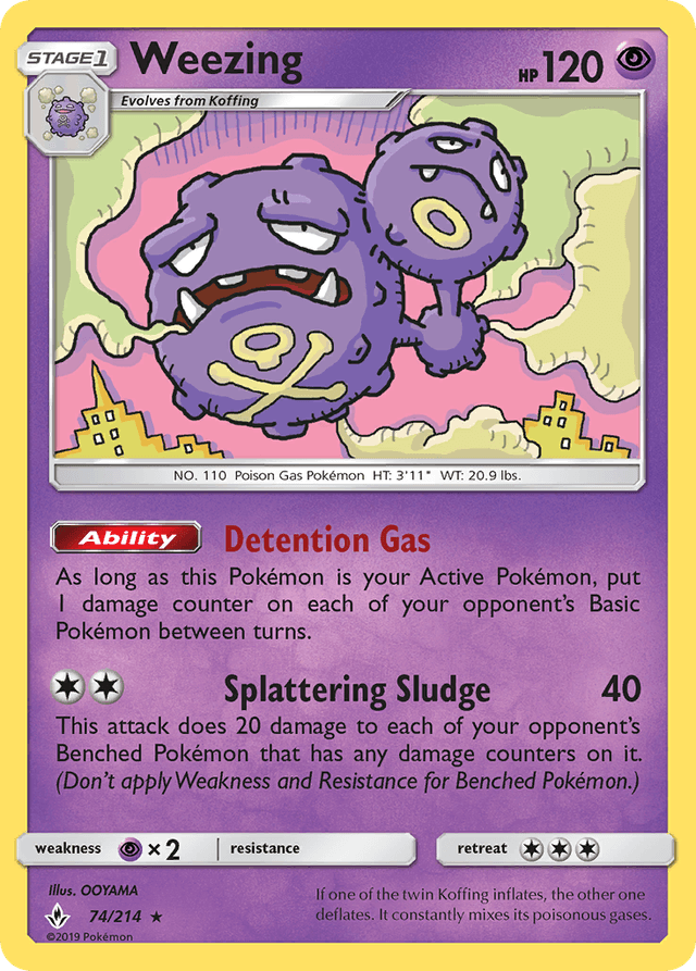 Carta Weezing 74/214 do set Unbroken Bonds — Pokémon TCG | Bynx