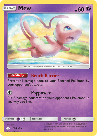 Carta Mew 76/214 do set Unbroken Bonds — Pokémon TCG | Bynx